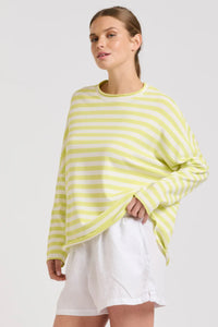 Raw Summer Sweatshirt - Lime/White Stripe