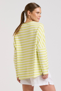 Raw Summer Sweatshirt - Lime/White Stripe