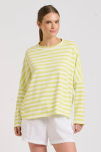 Load image into Gallery viewer, Raw Summer Sweatshirt - Lime/White Stripe