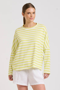 Raw Summer Sweatshirt - Lime/White Stripe