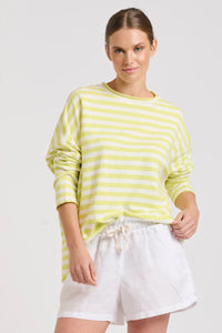 Raw Summer Sweatshirt - Lime/White Stripe