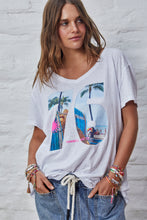 Load image into Gallery viewer, Retro Palm V Neck Tee - White