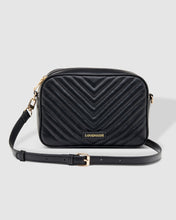 Load image into Gallery viewer, Anastasia Black Quilted Crossbody Bag