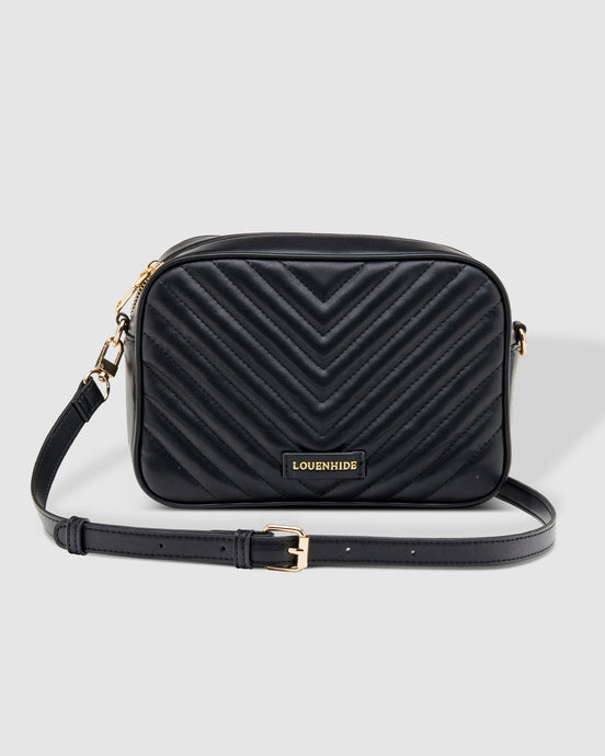 Anastasia Black Quilted Crossbody Bag