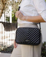 Load image into Gallery viewer, Anastasia Black Quilted Crossbody Bag