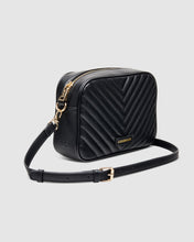 Load image into Gallery viewer, Anastasia Black Quilted Crossbody Bag