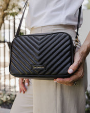 Load image into Gallery viewer, Anastasia Black Quilted Crossbody Bag