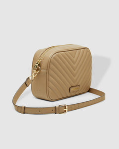 Anastasia Coffee Quilted Crossbody Bag