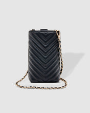 Load image into Gallery viewer, Vera Black Quilted Phone Crossbody Bag