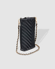 Load image into Gallery viewer, Vera Black Quilted Phone Crossbody Bag