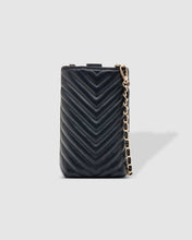 Load image into Gallery viewer, Vera Black Quilted Phone Crossbody Bag