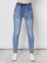 Load image into Gallery viewer, Tie Front Gathered Jean Denim