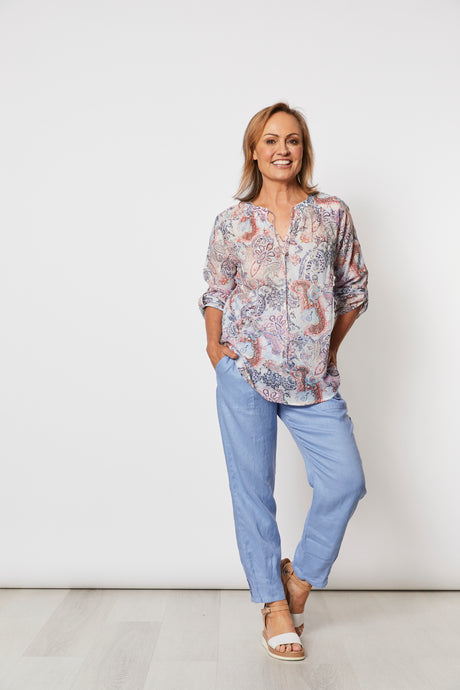 Cotton Voile Paisley Print Top