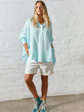 Load image into Gallery viewer, Oversized Beach Shirt - Aqua