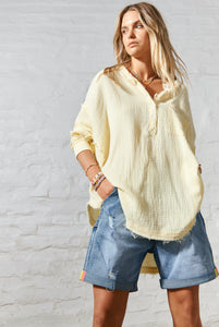 Oversized Beach Shirt - Lemon