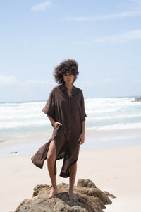 Carly Shirt Dress - Chocolate