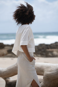 Maya Linen Top - Ivory