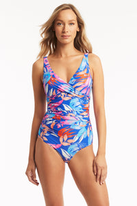 Cabana Cross Front Multifit One Piece - Cobalt