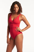 Load image into Gallery viewer, Essentials Cross Front Multifit One Piece - Red