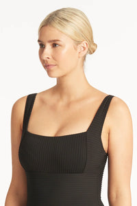 Spinnaker Square Neck One Piece - Black