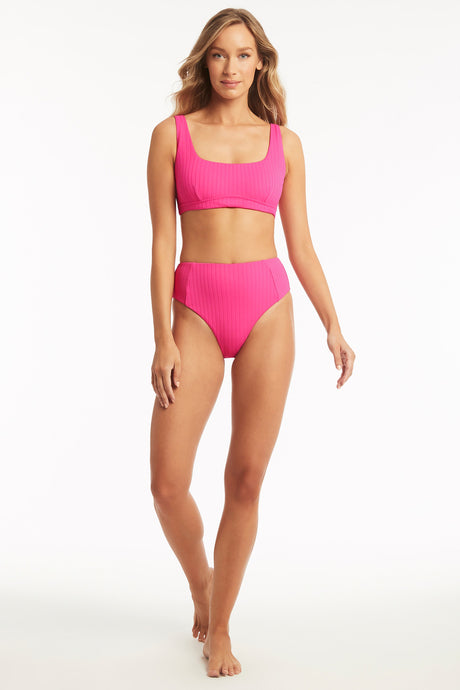 Vesper Square Neck Bra - Hot Pink