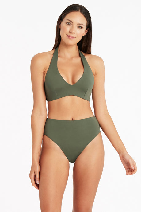 Essentials Multifit Halter Bra - Khaki