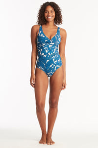 Retreat Cross Front Multifit One Piece - Lagoon