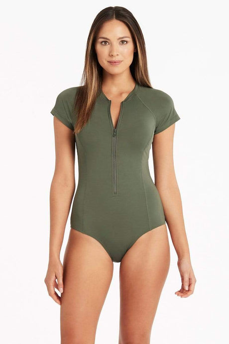 Short Sleeve Multifit One Piece - Khaki