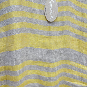 Box Top with Sleeve Raso Aida lemon/Naturale stripe