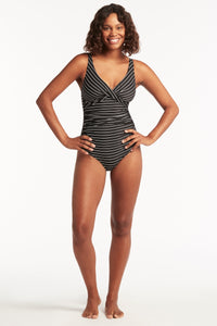 Shoreline Cross Front Multifit One Piece - Black