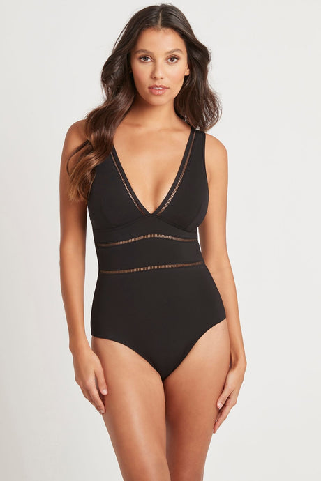 Essentials Spliced One Piece - Black